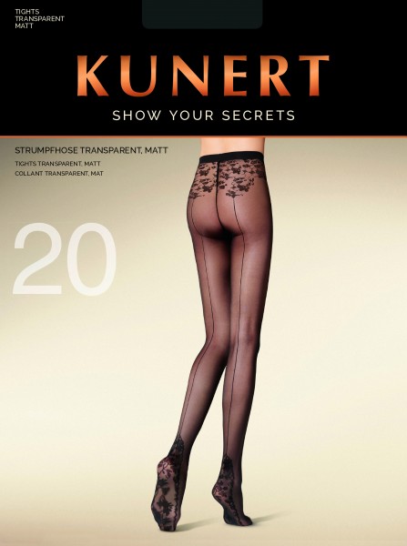 Kunert Zobrazit svá tajemství - Elegantní zadní šev punčochové kalhoty s květinovým vzorem tajné Trace