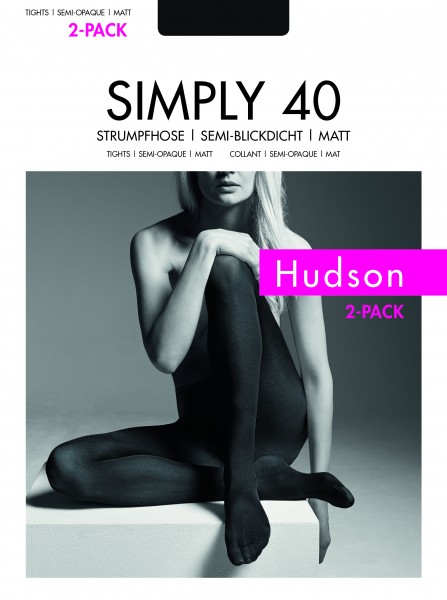 Hudson Simply 40 2-Pack! - Klasické hladké matné punčocháče