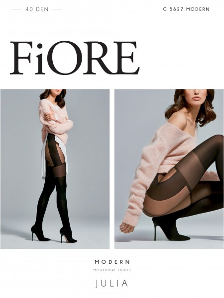 Fiore City Girl - 40 denier mock obstojí punčochové kalhoty s houndstooth vzorem