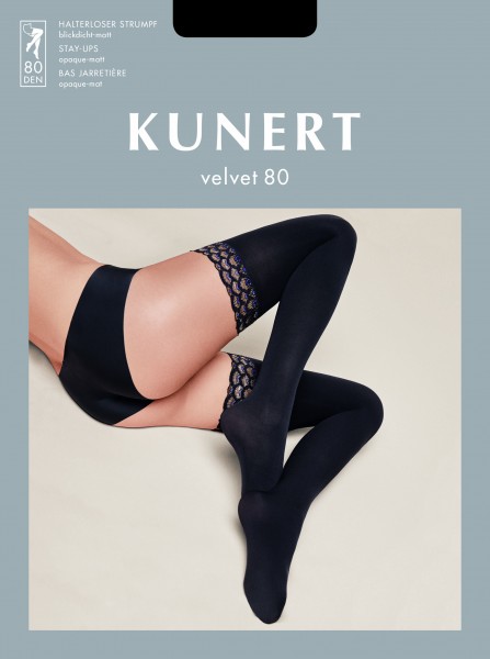 Kunert Velvet 80 - Neprůhledné samodržicí punčochy