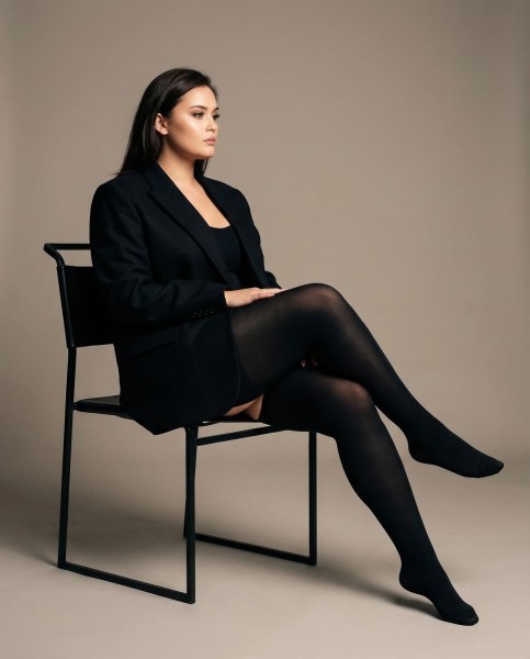 Glamory Ouvert 60 - neprůhledné punčocháče plus size s otevřeným rozkrokem