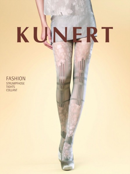 KUNERT - Beautiful check and floral pattern tights
