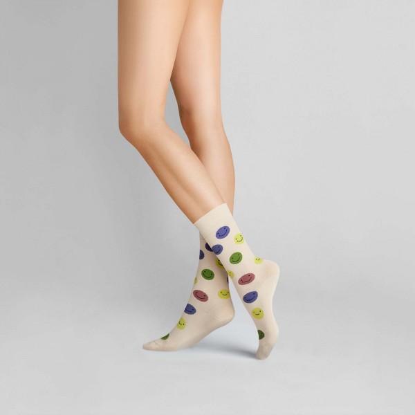 Hudson Smileys - Měkké a hřejivé unisex bavlněné ponožky s emotikony smajlíků