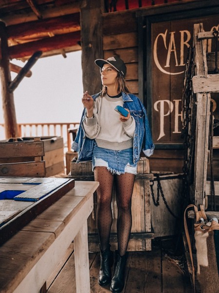 Gabriella - Tenké punčocháče s geometrickým vzorem s puntíky