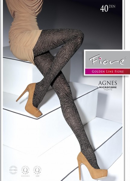Fiore - Trendy floral pattern tights Agnes 40 DEN