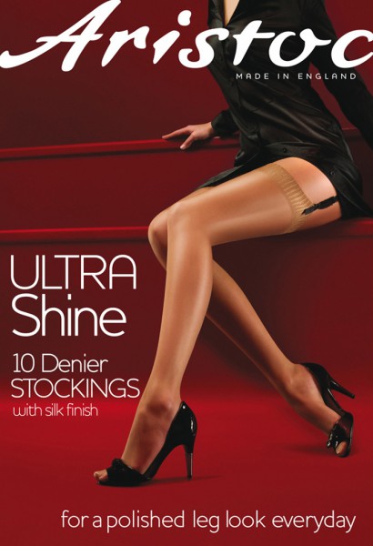 Aristoc Ultra Shine 10 denier - Ultra tenké lesklé podvazkové punčochy