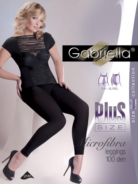 Gabriella - Neprůhledné plus velikosti legíny microfibra 100 DEN