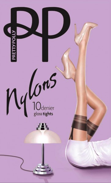 Pretty Polly - Nylons 10 denier lesk mock podvazkové punčocháče