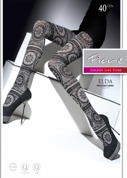 Fiore - Trendy winter patterned tights Elda 40 DEN