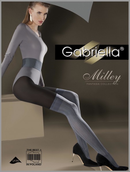 Gabriella - Stylové simulované over-the-koleno punčochové kalhoty s pruhy Milley