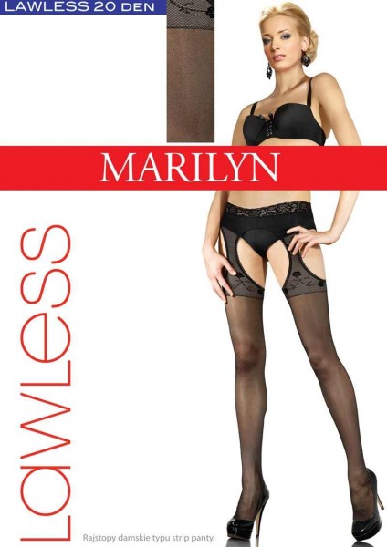Marilyn - Transparentní pruh kalhotky s krajkou nahoře Lawless 20 DEN