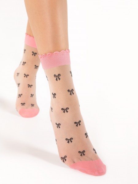 Fiore - Tenké ponožky se vzorem mašle
