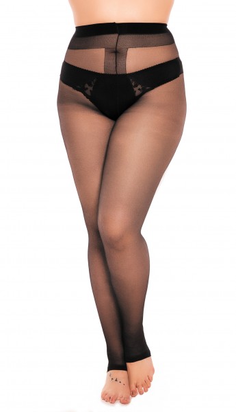 Glamory Toeless 20 - Punčocháče ve velkých velikostech s otevřenou špičkou