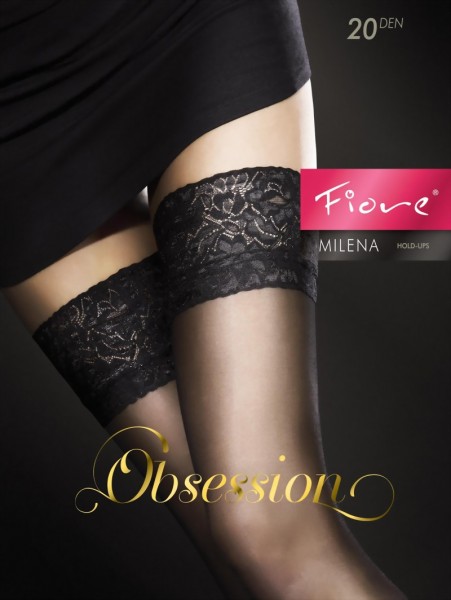 Fiore - Classic hold ups with decorative lace top Milena 20 denier