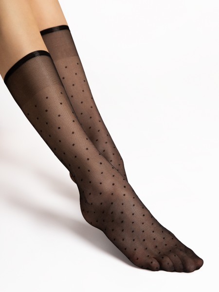 Fiore - Trendy polka dot vzor podkolenky Trisha 20 denier