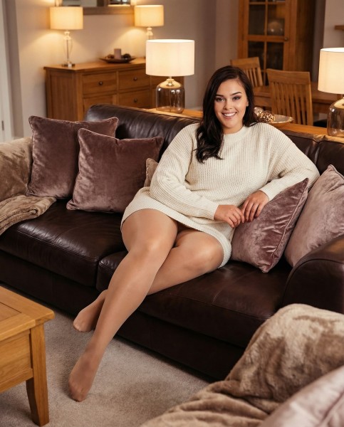 Glamory - Lesklé punčocháče plus size Satin 20 DEN