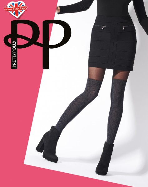 Pretty Polly Marl Over The Knee Cable Tights
