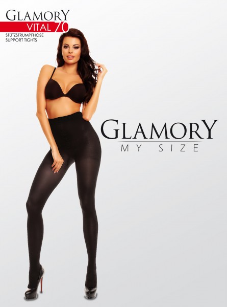 Glamory - Plus size podpůrné punčochové Vital 70 denier