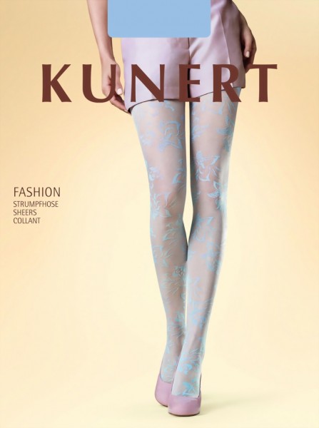 KUNERT - Beautiful, subtle floral pattern tights Summertime