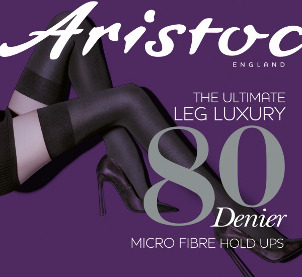 Aristoc - Neprůhledné samodržicí punčochy z mikrovlákna 80 denier