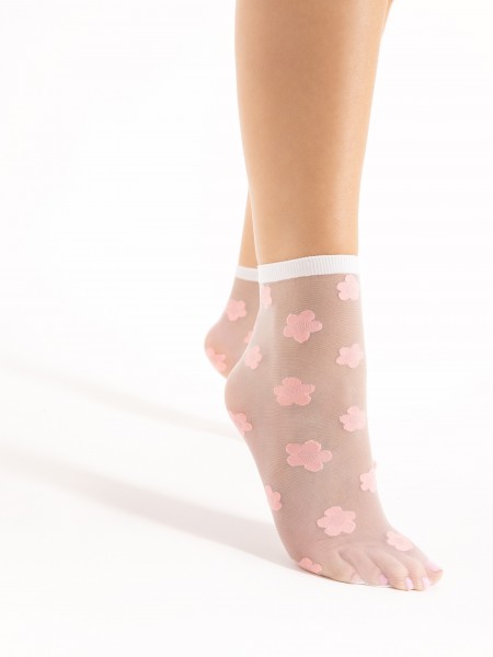Fiore - Tenké ponožky s květinovým vzorem