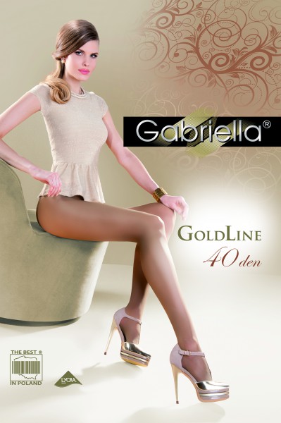 Gabriella - Elegantní klasické punčochové kalhoty Gold, 40 DEN