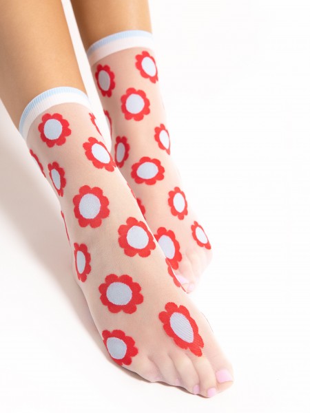 Fiore - Tenké ponožky s květinovým vzorem
