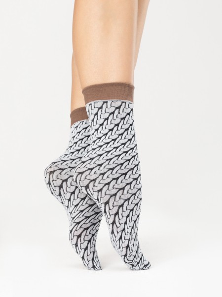 Fiore - Tenké ponožky s kabelovým vzorem