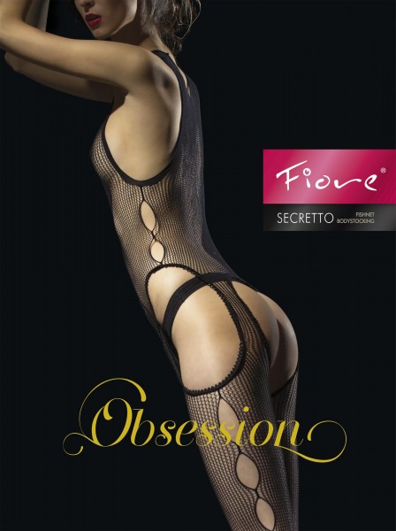 Fiore Secreto - síťované Bodystocking s propracovanými výřezy