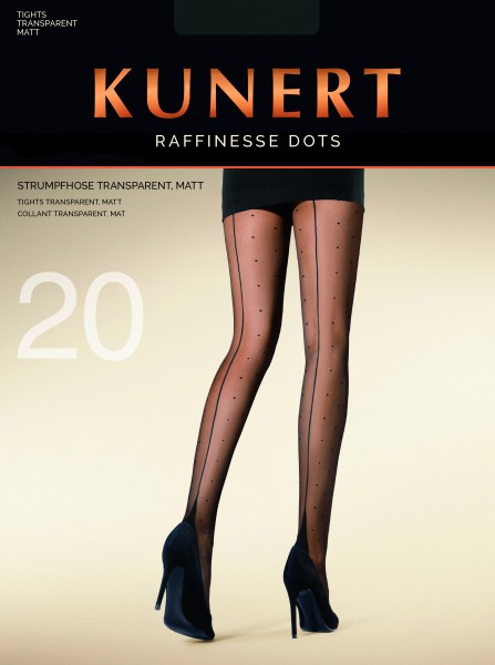 Kunert Raffinesse Dots - Elegantní zadní švy punčocháče s polka dot vzorem